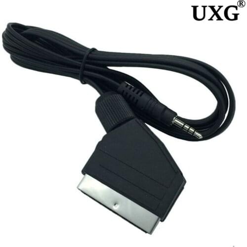 Scart 21Pin Male To DC 3.5mm Male Audio Stereo Scart 21Pin To 3.5mm 4Pole Male Stereo Cable 1.5M 5FT