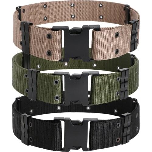 Tactical Belts Military Nylon Automatic Buckle Adjustable Belt Army Outdoor Duty Hunting Training Belt Waist Support
