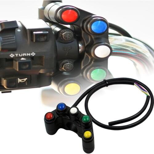 Universal 22mm Handlebar Motorcycle Switches Fog Light Mount Horn Power Ignition Switch ON OFF Start Aluminum For Honda Yamaha