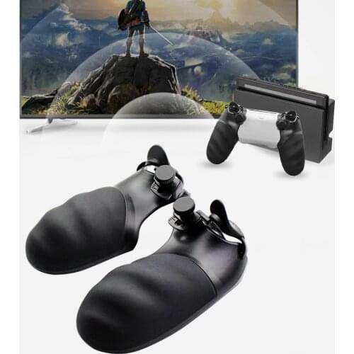 Enhanced Grip Controller Protector Cover for PlayStation 4 Slim Pro PS4 Controller with Grips Caps Adjustable Triggers