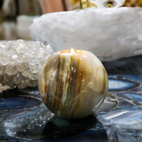 1pc Marble Candle Holders Ball Shape Candlestick Candle Holder Romantic Wedding Dinner Hanging Home Party Decor Creative