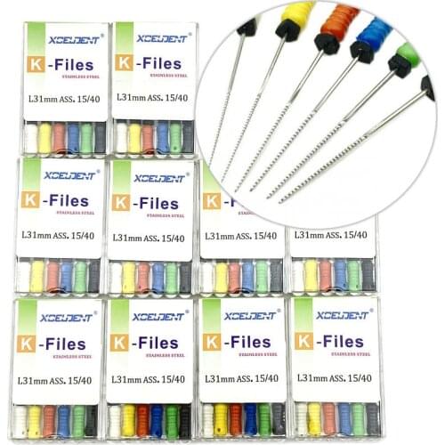 10Boxes Endodontic Root Canal K Files (Hand Use) Dental K-File 31mm Hand Use files Dentist Tools
