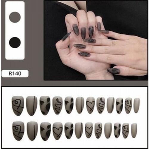 Fake Fingernails 24pcs Short Length False Nails Nail Full Cover Glue Art Decorations Manicure Tools Gel Kit All for MaFaux