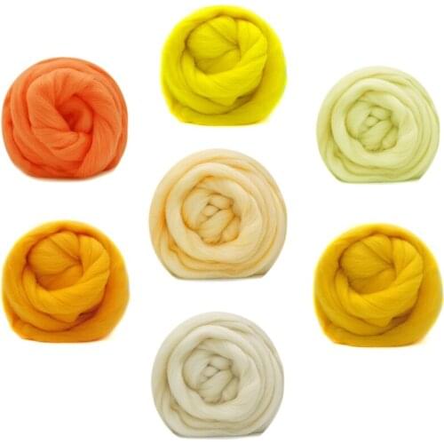 70g (10gx7 Colors) Natural Wool 19 Microns Superfine Merino Wool Felting Wool Sheep Wool for Needle Felting Kit