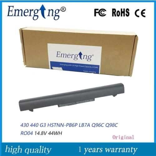 14.8V 44Wh New Original RO04 Laptop Battery for HP ProBook 430 440 G3 HSTNN-PB6P LB7A P3G13AA R0O6XL 805045-851 Q98C