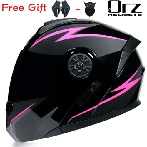 Free Shipping 2021 Unisex Racing Motobike Flip Up Helmets Modular Dual Lens Motorcycle Full Face Safe Helmet Motocross