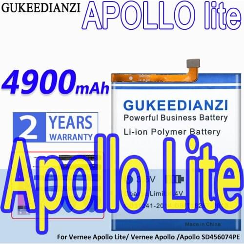 High Capacity GUKEEDIANZI Battery APOLLO lite 4900mAh For Vernee Apollo Lite/ Vernee Apollo /Apollo SD456074PE