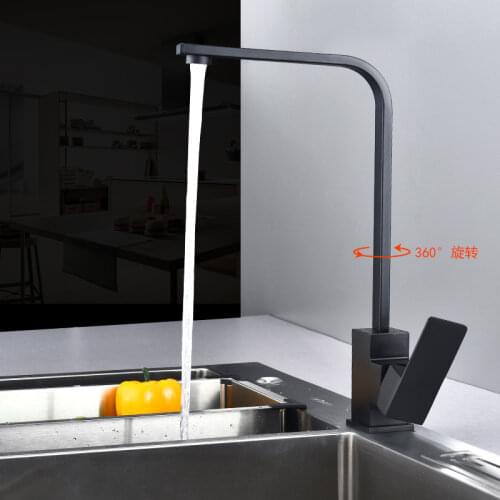 Black Kitchen Fixture 360 Degree Rotation Kitchen Faucet Water Filter Tap Water Faucets Brass Sink Tap Water Mixer Deck Mounted