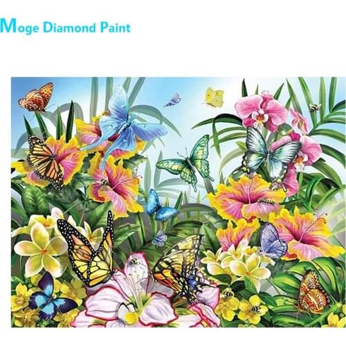 Flowers Butterfly Diamond Painting Round Full Drill Floral Nouveaute DIY Mosaic Embroidery 5D Cross Stitch Home Decor Gifts