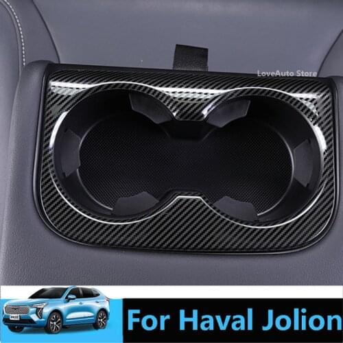 For Haval Jolion 2021 2022 Car Rear Drink Bottle Water Cup Holder Frame Decoration Cover Trim Car Protective Accessories