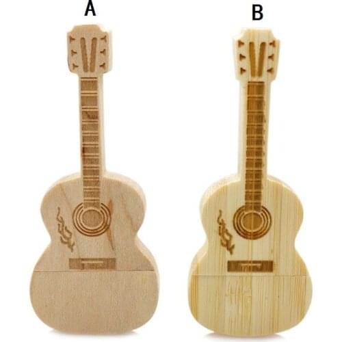 Wooden/Bamboo Guitar model 20pcs / lot USB 2.0 Memory Stick Flash pen Drive 4GB 8GB 16GB 32GB 64GB