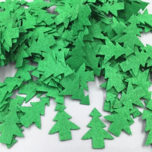 DIY 200pcs Padded Felt Green Christmas Tree Appliques Decorative Sewing Craft 25mm