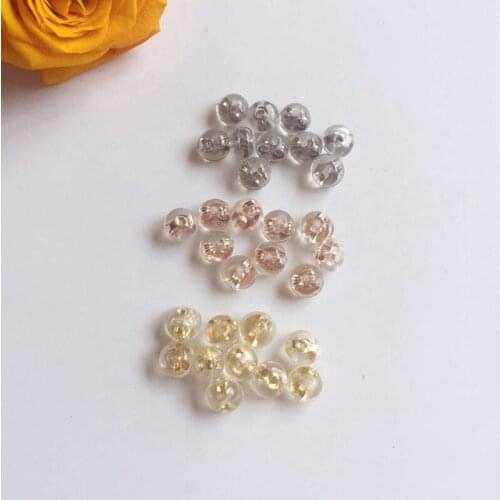 " Fake One Penalty Ten " 100Pcs/Pack 925 Sterling Silver Rubber Jewelry Earring Back Jewelry Findings Accessories