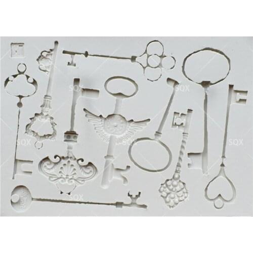 Keys Fondant Cake Baking Molds,Moule Silicone,Cake Decorating Tools Pastry Tools Kitchen Accessories SQ16376