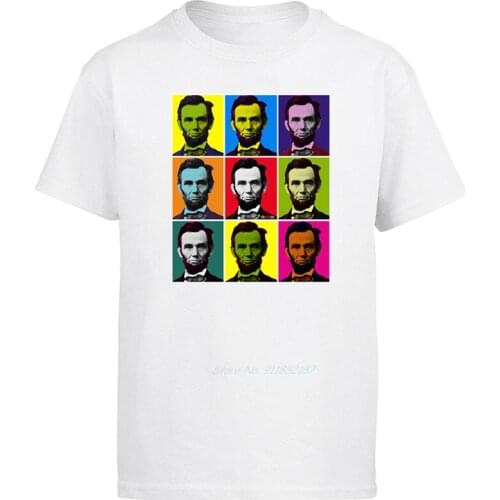 Oversized t shirt Abraham Lincoln USA American President Pop Art Tees T-Shirt Mens Sports men clothing t shirts