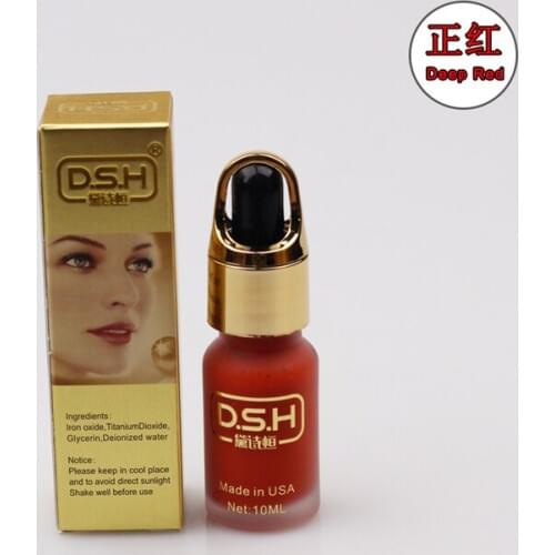 Deep red color DSH import permanent makeup micro pigment manual tattoo ink cosmetic for eyebrow eyeliner lips 10ml