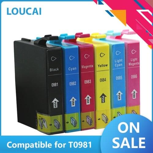 T0981 Ink Cartriage Compatible For Epson Artisan 600 700 710 800 810 725 835 837 printer for Epson t0981 0981 0982 0983 0984