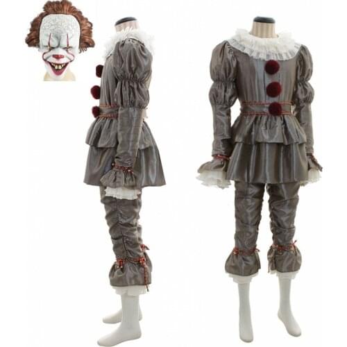 Joker Pennywise Cosplay Costume Stephen King It Chapter Two 2 Horror Clown Halloween Party Prop Sets
