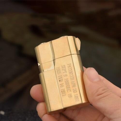 Handmade Brass Armor Lighter, Pure Copper Narrow Machine Cigarettes Accessories Smoking Gadgets Collection Gift