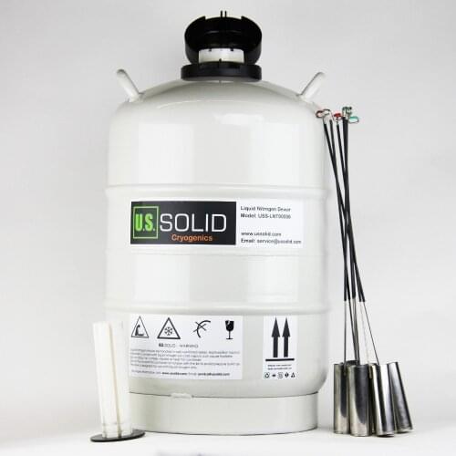 U.S. Solid 20L Cryogenic Sperm Cattle Semen Container Dewar Liquid Nitrogen LN2 Tank 180 Days