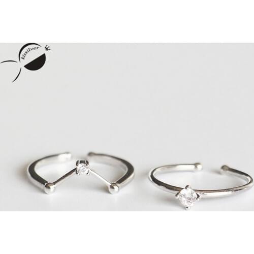 Zircon S925 Sterling Silver Wedding Rings for Women Female Fine Jewelry Opening Ring Classical Anniversary Rings Party Jewelry