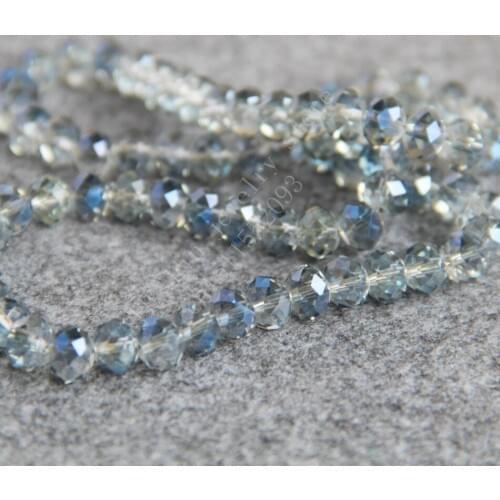 T8270 Charming 6X8mm Faceted light blue AB+ colorful glass Crystal beads!Fit For Making Bracelet&Necklace DIY Jewelry wholesale