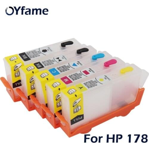 OYfame For HP 178 Refillable Ink Cartridge With ARC Chip For HP Photosmart C6380 C6300 C5300 C5383 C5380 Inkjet Printer