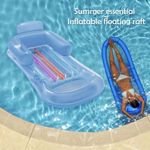 Floating Water Hammock Float Lounger Floating Toys Inflatable Floating Bed Chair Swimming Pool Foldable Inflatable Hammock Bed