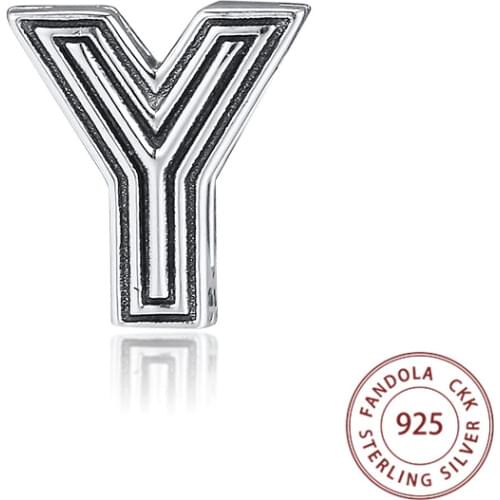 Fits Reflexions Bracelet Letter Y Clip Charms 925 Original Sterling Silver Beads for Jewelry Making Berloques