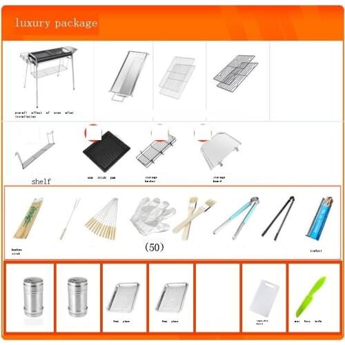 Mini Portatil Portable Kitchen Rotisserie Parrilla Bbq Smoker De Carbon Barbacoa for Outdoor Commercial Grill Churrasco Barbecue