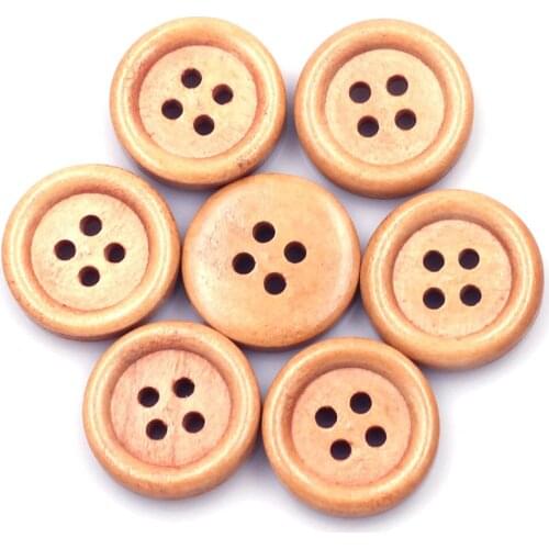 500 Brown Round Wood Sewing Buttons 18mm 4 Holes Replacement Button For Clothes Scrapbook Crafts Handwork Kids Apparel Supplies