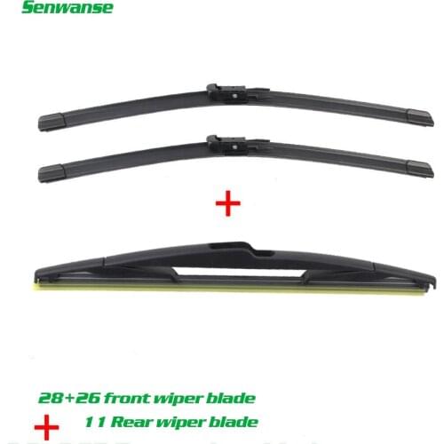 Senwanse Front and rear Wiper Blades For Peugeot 307 2005-2007 Windshield windscreen wiper 28"+26"+14"