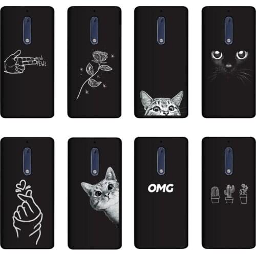 QAQsam Silicone For Nokia 5 5.1 Case Cover Painting Matte Phone Cases For Nokia 5.1 Plus X5 Case