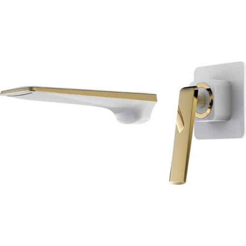 Bathroom Basin Faucet Sink Mixer Taps Single Handle In-Wall Hot & Cold Rose Gold/White/Black/Chrome Waterfall Type Free Shipping