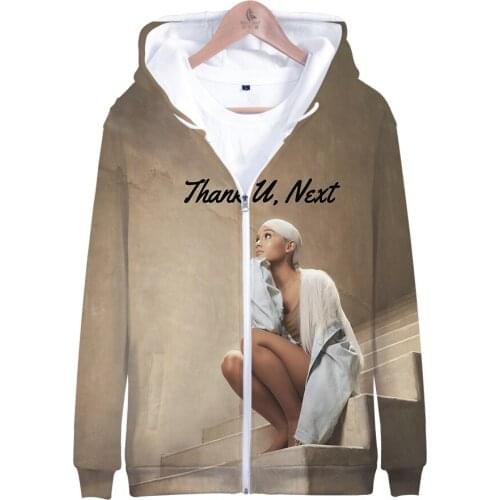 2021 3 to 13 Years Zipper Hoodies Sweatshirt Printed Jacket Clothes Ariana Grande 3d Girls Hip Hop Long Sleeve Casual Tops