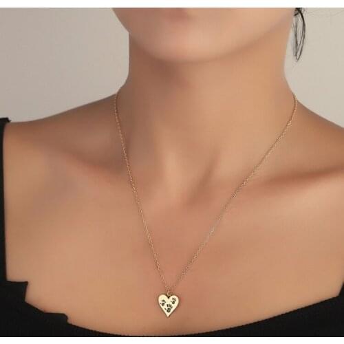 Three Handprint Heart Necklaces Hand Charm Heart Choker Necklace Family Jewelry Gift