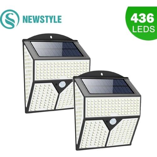 436LED Solar light outdoor waterproof for garden street light Powered Sunlight solar lamp Human Body Sensor 310 LED wall lights