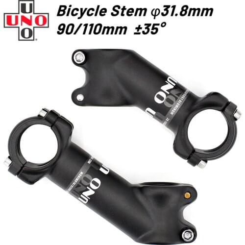 UNO UltraLight Stem Bicycle Stem Mountain Road Bike Stem 28.6/31.8mm Handlebar Stem 35 Degree 90 110mm Matte Black Bike Stem