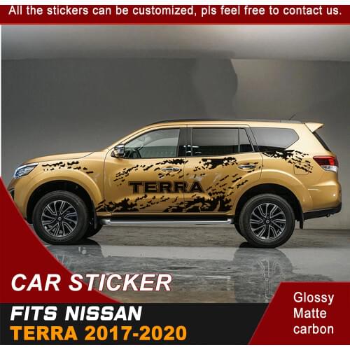 Car Sticker Side Body Splashing Mud Graphic Vinyl Cool Car Decals Custom SUV Fit For NISSAN TERRA 2017 2018 2019 2020