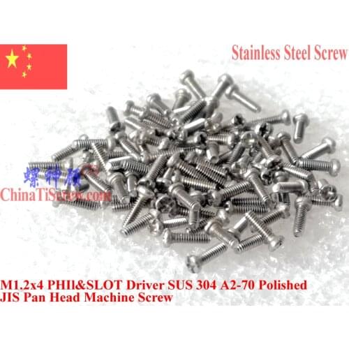 Pan Head stainless steel screw M1.2x2 M1.2x3 M1.2x4 M1.2x5 M1.2x6 M1.2x7 M1.2x8 Phillips Driver A2-70 ROHD 100 pcs