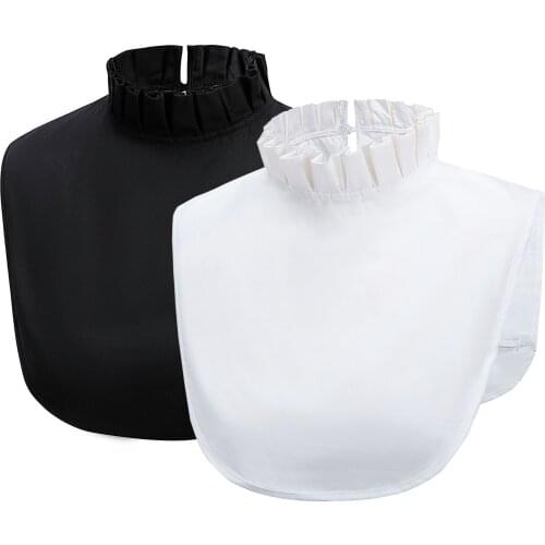 Women Stand Ruffle Lace Shirt Fake Collar White Detachable False Collar Lapel Sweater Blouse Top Removable Faux Collar Neckwear