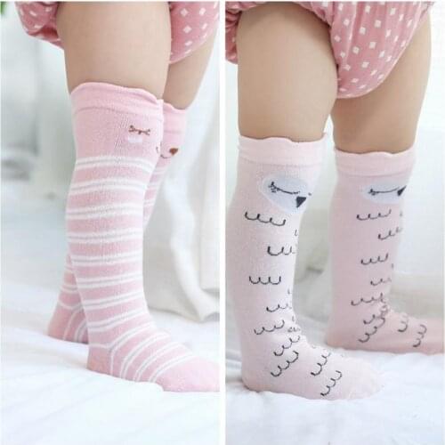 1 Pair Unisex Lovely Cartoon Baby Socks Knee Girl Boy Baby Toddler Socks Fox Design Socks For Kids Soft Cotton Socks 0-3 Y