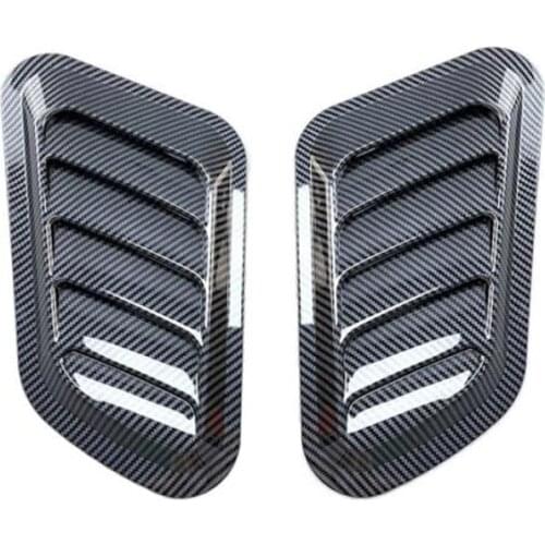 2PCS Universal Intake Scoop Turbo Bonnet Vent Cover Hood ABS Car Hood Air Outlet Decorative Carbon Fiber False Vent Hood Vehicle