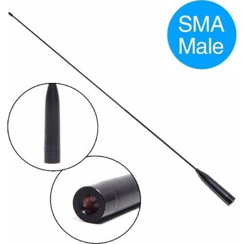 ABBREE AR-776 Titanium SMA-Male VHF UHF Dual Band Light flexible Antenna for Yaesu TYT TH-UV8000D/E MD-380 Wouxun Walkie Talkie