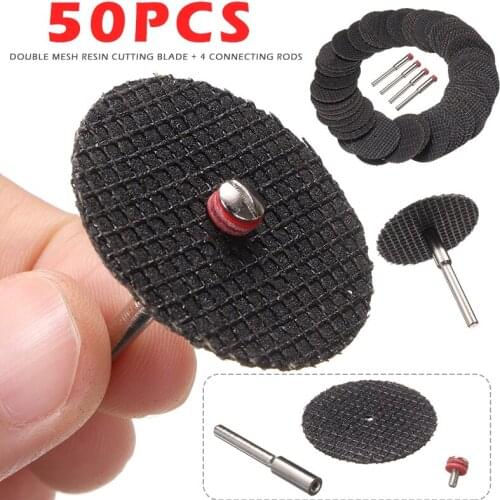 50Pcs Abrasive Cutting Disc With Chuck Cut Off Wheel Cutting Angle Grinder Disc Grinding Wheel with 4pcs Mandrel for Rotary Tool