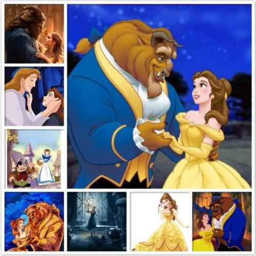 Disney Full Square/Round Drill 5D DIY Diamond Painting "Cartoon Beauty and the beast" Diamond Embroidery Cross Stitch Home Decor