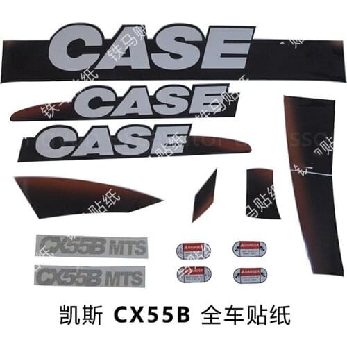 Free shipping Excavator parts car stickers warning stickers decals for Case 55/75/210/240/260/300/360B full car stickers