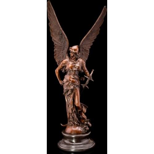Goddess Of Victory Angel Warrior Soldier Figures Sculpture Creative Bronze Craftwork Desktop Decoration Office R68