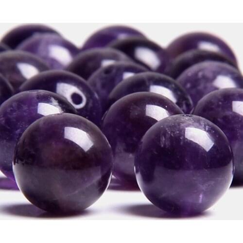 Natural A Amethysts Beads Purple Crystal quartz Stone Round 6 8 10 12 mm spacer Loose Beads For Jewelry Making bracelet handmade