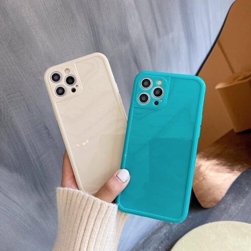 Retro kawaii Simple solid color art japanese Phone Case For iPhone 12 11 Pro Max Xr Xs Max 7 8 Plus x 7Plus case Cute Soft Cover
